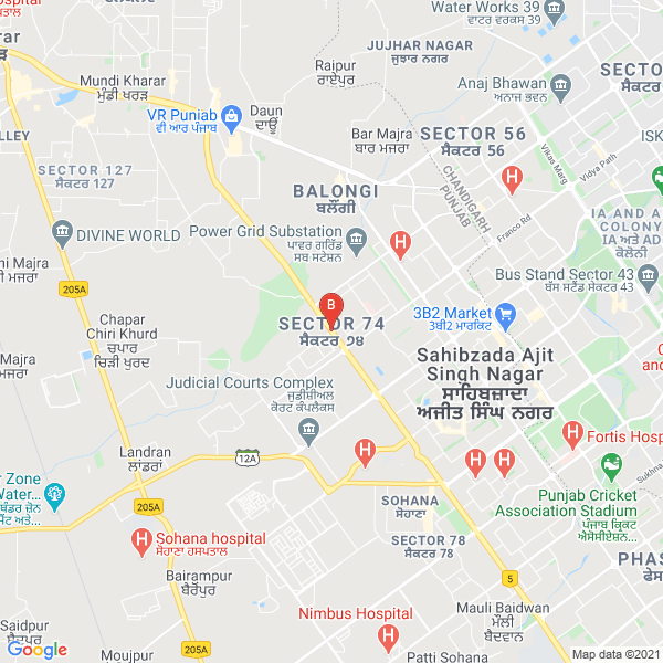 Burger King location map: Sector 74, Mohali, Punjab
